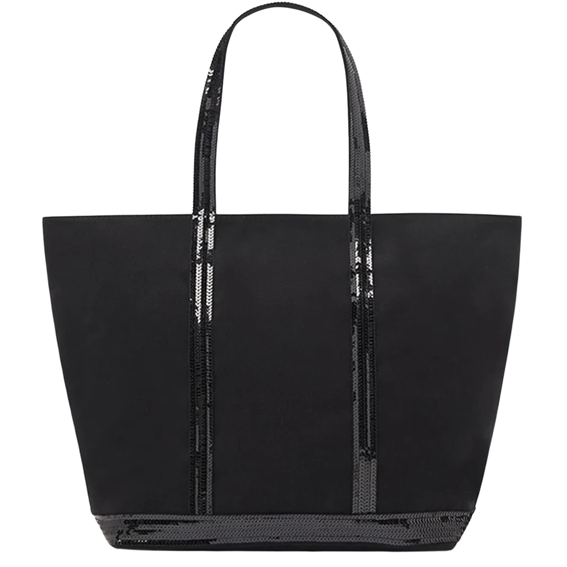Cabas L Zippé En Toile Noir