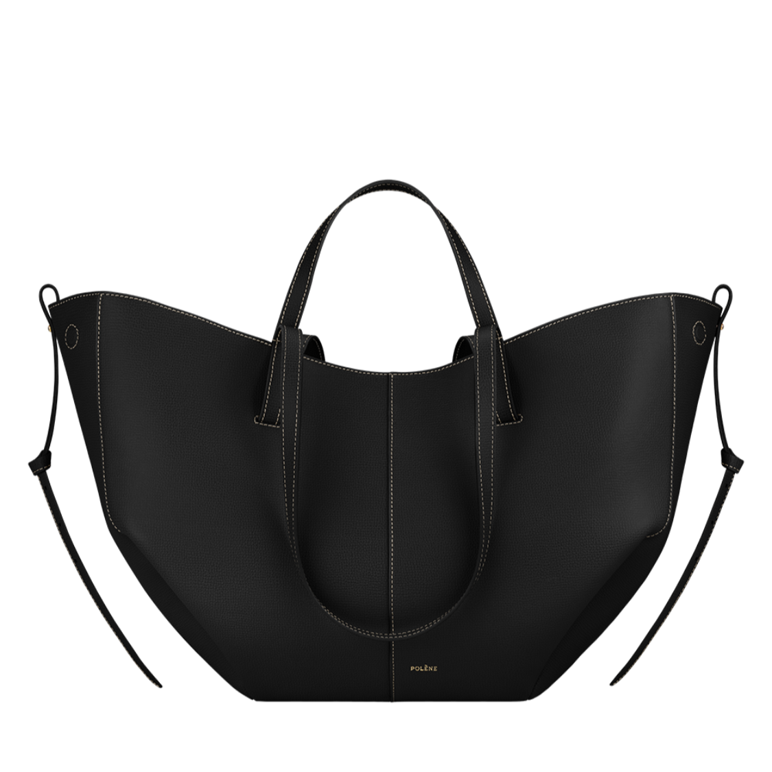 Cyme - Noir Grainé Coutures Écrues